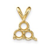 Round 3-Stone .12ct. Pendant Setting 14k Yellow Gold YG957, MPN: YG957,