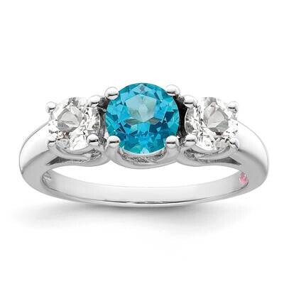 Survivor Collection Clear &amp; Blue Swarovski Topaz Pamela Ring 10k White Gold 10SV207WB, MPN: SV207SS…