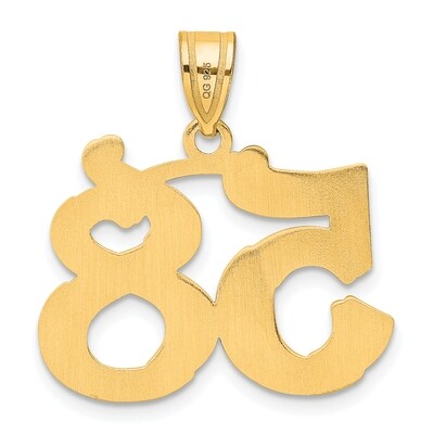 Number 58 Pendant 14k Gold Polished Etched AEN58, MPN: AEN58, 196904080733