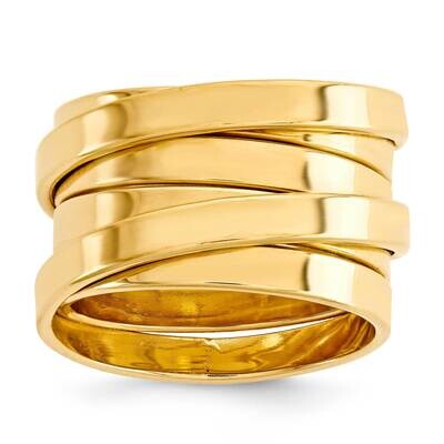 Sterling Silver Yellow GP polished wrapped wire ring size-10 J290201240360