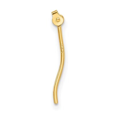 12.7mm Earring Replacement Wire with Hinged Joint Component 14k Yellow Gold YG2725, MPN: YG2725,