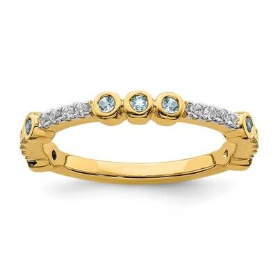 Aquamarine &amp; Diamond Ring 14k Gold SK2066, MPN: SK2066, 191101214172
