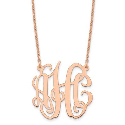 Small Polished Monogram Necklace Sterling Silver Rose-plated XNA547RP, MPN: XNA547RP,