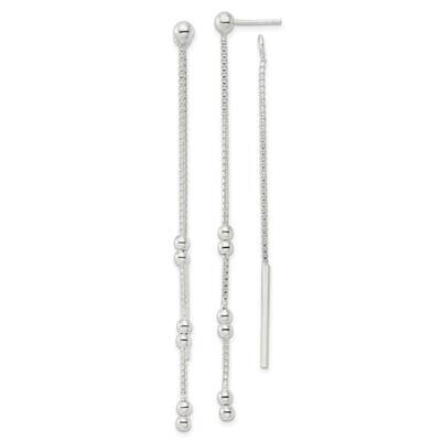 Chain and Bar Dangle Post Earrings Sterling Silver QE16053, MPN: QE16053, 196904150184