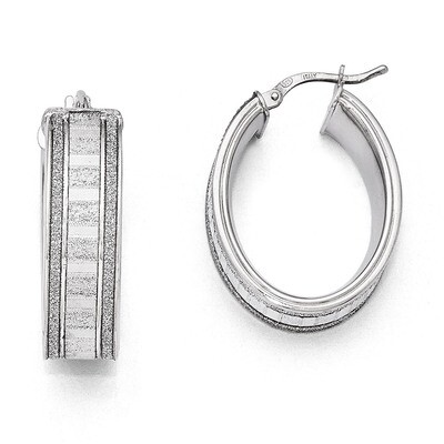 Leslie&#39;s Glimmer Infused Oval Hoop Earrings - Sterling Silver HB-QLE508, MPN: QLE508, 886774987095