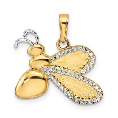 Diamond-Cut Bumblebee Pendant 14k Gold with White Rhodium M3027, MPN: M3027, 196904086636