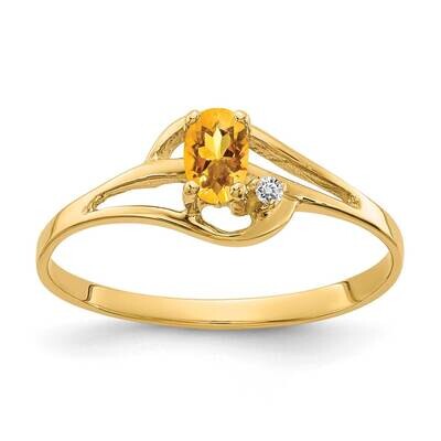 5x3mm Oval Citrine AA Diamond Ring 14k Gold X9712CI/AA, MPN: X9712CI/AA, 883957629506