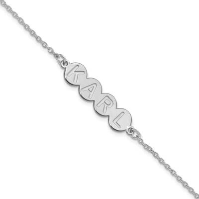 4 Letter Bubble Bracelet 7.5 Inch 10k White Gold 10XNA1313W, MPN: 10XNA1313W,
