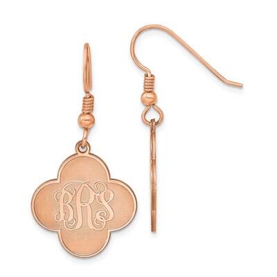 Clover Monogram Dangle Earrings Sterling Silver Rose-plated XNE43RP, MPN: XNE43RP,