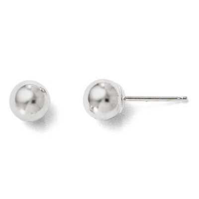 Leslie&#39;s Polished 5mm Ball Post Earrings - 14k White Gold HB-28Z, MPN: 28Z, 886774569222