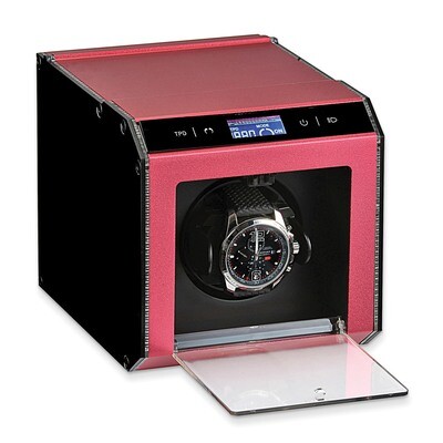 Red Metal &amp; Acrylic Single Watch Winder GM8392