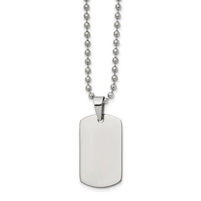Reversible Dog Tag 22 Inch Necklace Stainless Steel Brushed and Polished SRN2597-22 by Chisel, MPN:…