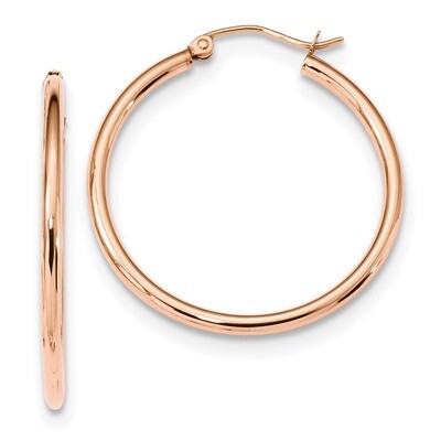 2mm Polished Hoop Earrings 10k Rose Gold 10T993, MPN: 10T993, 191101170324