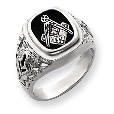 Diamond men&#39;s masonic ring 14k White Gold Y4036MAA, MPN: Y4036MAA, 886774135243