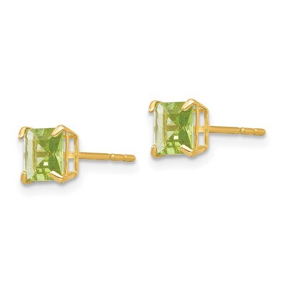 Peridot 5mm Square Post Earrings - 14k Gold SE2290 by Madi K, MPN: SE2290, 886774997933