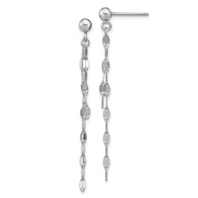 Leslie&#39;s Polished Post Dangle Earrings Sterling Silver Rhodium-plated HB-QLE1331, MPN: QLE1331, 191…