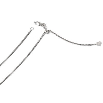Leslie&#39;s Adjustable 1.3mm Diamond-cut Wheat Chain 22 Inch - 14k White Gold HB-1231-22, MPN: 1231-22…