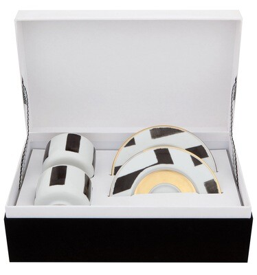 Vista Alegre Christian Lacroix Sol Y Sombra Set of 2 Coffee Cups &amp; Saucers, MPN: 21118979,