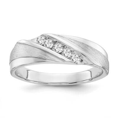 Lab Grown Diamond Si1/Si2, J, Men&#39;s 5-Stone Band 10k White Gold RM6769B-075-0WLJ, MPN: RM6769B-075-…