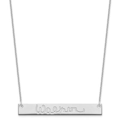 Polished Signature Bar Necklace 10k White Gold Large 10XNA1275W, MPN: 10XNA1275W,