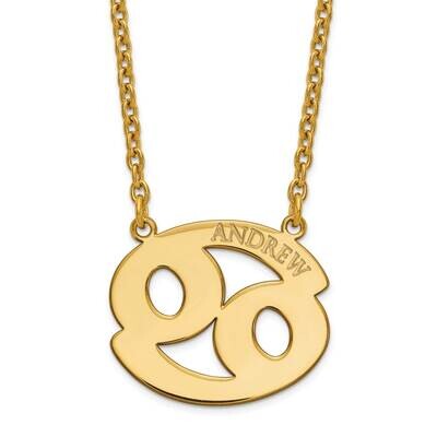 Cancer Zodiac Necklace Gold Plated Sterling Silver XNA746GP, MPN: XNA746GP,