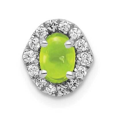 Cabochon .78 Peridot Chain Slide 14k White Gold Diamond PM4035-PE-012-WA, MPN: PM4035-PE-012-WA, 88…