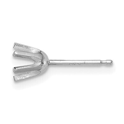 Round 6-Prong .05ct. Medium Weight Post Earring Mounting 14k White Gold WG340, MPN: WG340,