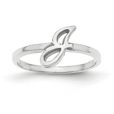Initial Script or Block Font Ring 14k White Gold Laser Polished XNR78W, MPN: XNR78W, 196904018309
