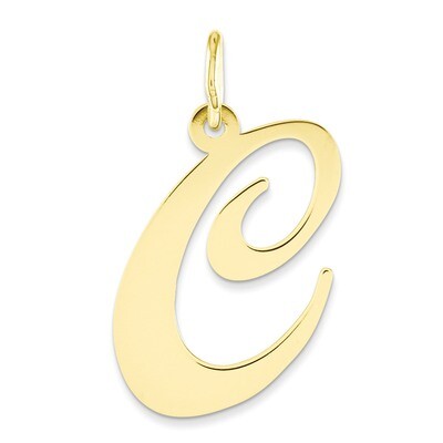 Large Fancy Script Initial C Charm 14k Gold YC654C, MPN: YC654C, 886774136912