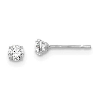 3mm Round CZ Diamond Post Earrings 14k White Gold XD26WCZ, MPN: XD26WCZ, 191101800955