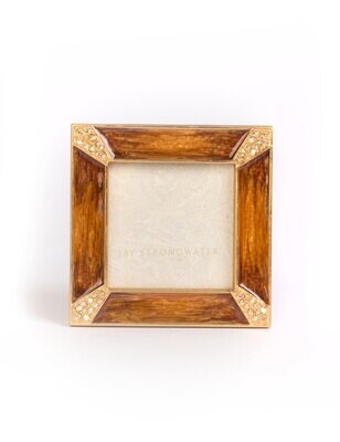 Jay Strongwater Leland Pave Corner 2 Inch Square Picture Frame Topaz SPF5130-248, MPN: SPF5130-248,