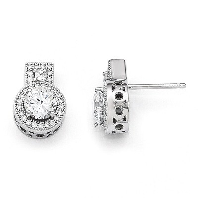 Synthetic Diamond Brilliant Embers Earrings Sterling Silver QMP583, MPN: QMP583, 886774297811