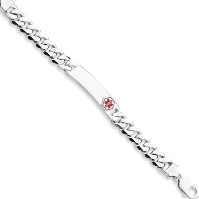 8 Inch Medical ID Curb Link Bracelet Sterling Silver XSM28-8, MPN: XSM28-8, 883957273648