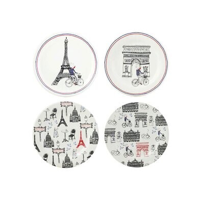 Gien Ca C Est Paris Canape Plates Assorted 1826B4BX50, MPN: 1826B4BX50, 840769013183