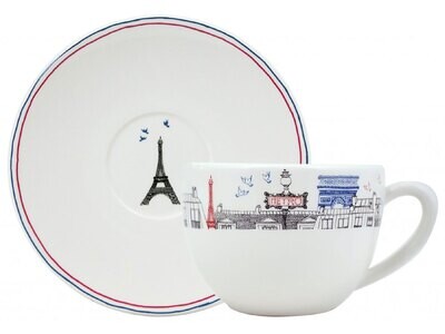 Gien Ca C Est Paris Jumbo Cup &amp; Saucer 18261PTJ01, MPN: 18261PTJ01, 840769068862