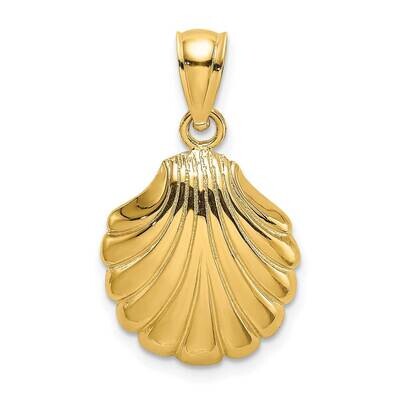 2-D Scallop Shell Charm 14k Gold Polished K7743, MPN: K7743, 637218013210