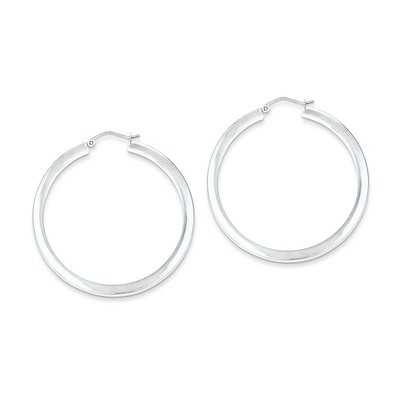 Square Hoop Earrings Sterling Silver Rhodium-plated QE4515, MPN: QE4515, 883957931326