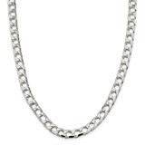 24 Inch 8.6mm Polished Open Curb Chain Sterling Silver QFOC300-24, MPN: QFOC300-24, 883957237244