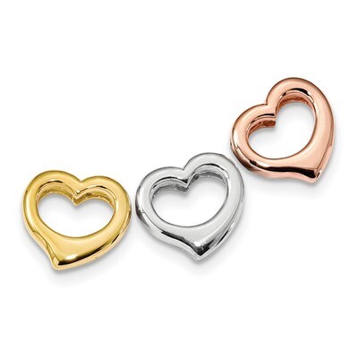 Gold &amp; Rose-tone Set of 3 Hearts Pendant Sterling Silver Rhodium QP4918, MPN: QP4918, 883957847146