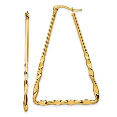 Yellow Ip-Plated Triangular Hoop Earrings Stainless Steel Polished SRE1536, MPN: SRE1536, 191101867…