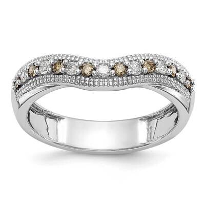 Champagne &amp; White Diamond Band 14k White Gold RM3447B-CH-022-WAA, MPN: RM3447B-CH-022-WAA,