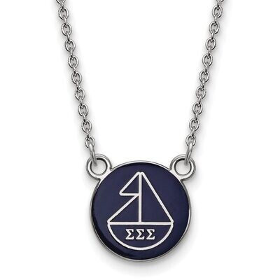 Sigma Sigma Sigma Extra Small Enameled Pendant with 18 Inch Chain Sterling Silver SS042SSS-18, MPN:…