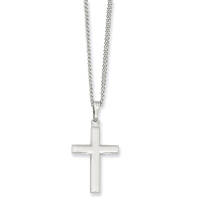 18 Inch Rhodium-plated Medium Cross Necklace KW400-18, MPN: KW400-18, 886774644615