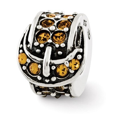 Yellow Swarovski Elements Buckle Bead - Sterling Silver QRS2897, MPN: QRS2897, 883957527451
