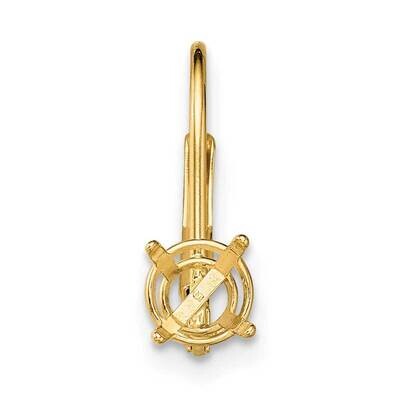 Round 6.0mm Cast Basket Leverback Earring Mounting 14k Gold YG401-4, MPN: YG401-4,