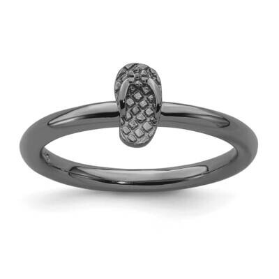 Black-plated Flip Flop Ring Sterling Silver QSK1967, MPN: QSK1967, 191101722912