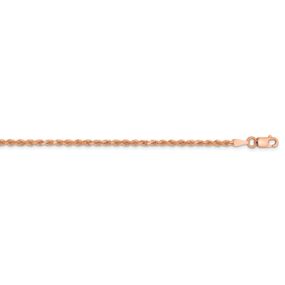 10 Inch 2mm Diamond-cut Rope Chain Anklet 14k Rose Gold 016R-10, MPN: 016R-10, 886774030555