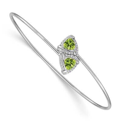 Peridot Flexible Bangle 14k White Gold BM4505-PE-016-WA, MPN: BM4505-PE-016-WA, 883957254548