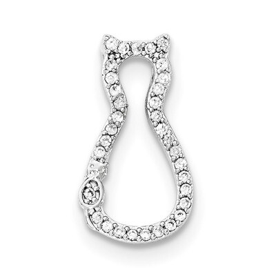 CZ Cat Chain Slide Sterling Silver QC8884