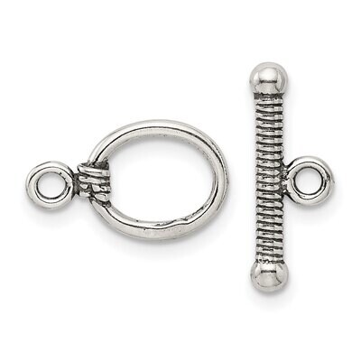 Antiqued Toggle Set Sterling Silver SS3446, MPN: SS3446,